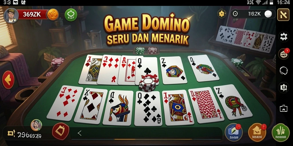 Screenshot utama 369ZK menampilkan gameplay seru Domino.