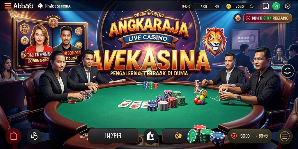 Tampilan gameplay menarik di aplikasi Live Casino ANGKARAJA.