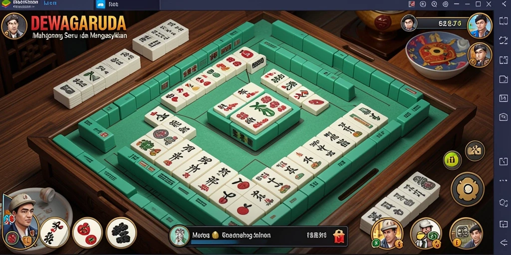Tampilan gameplay Mahjong seru di DEWAGARUDA.