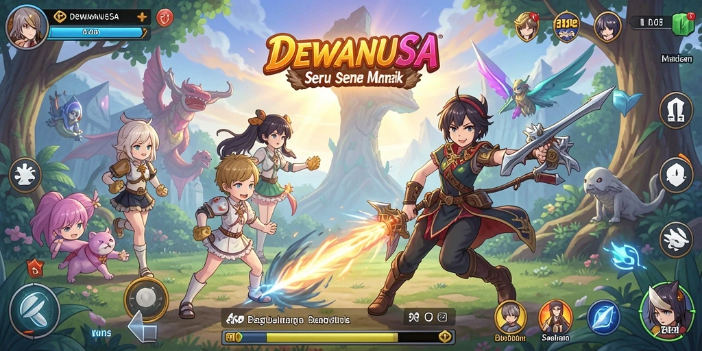 Gameplay seru DEWANUSA dengan karakter Anime yang menawan.