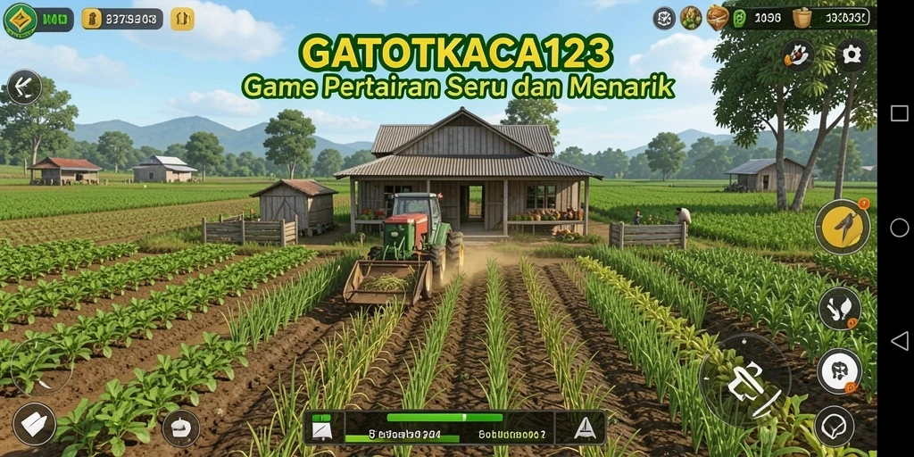 Screenshot utama GATOTKACA123 menampilkan aktivitas bertani yang menarik.