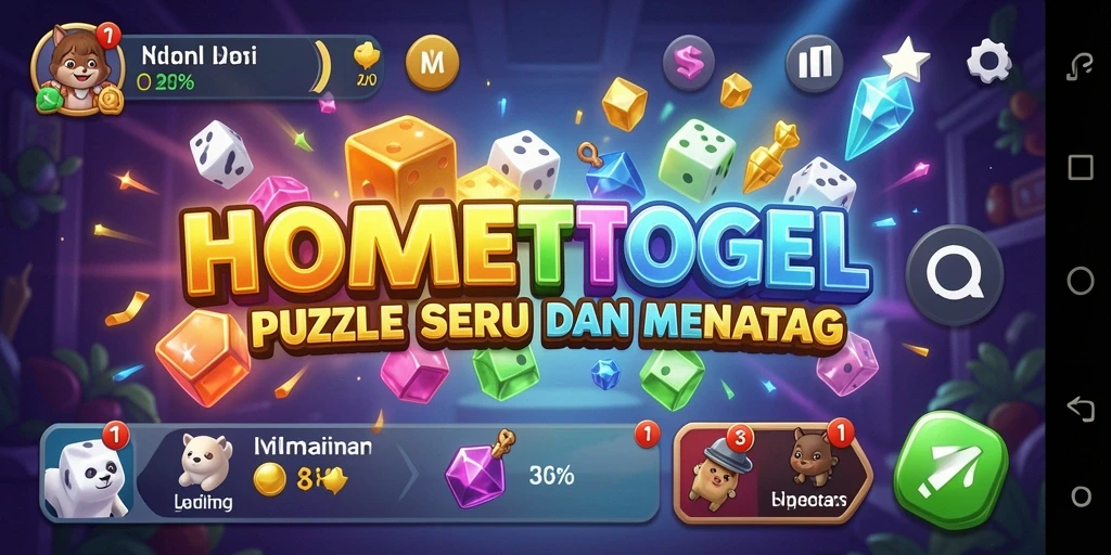 Tampilan aksi seru dalam gameplay Puzzle HOMETOGEL.