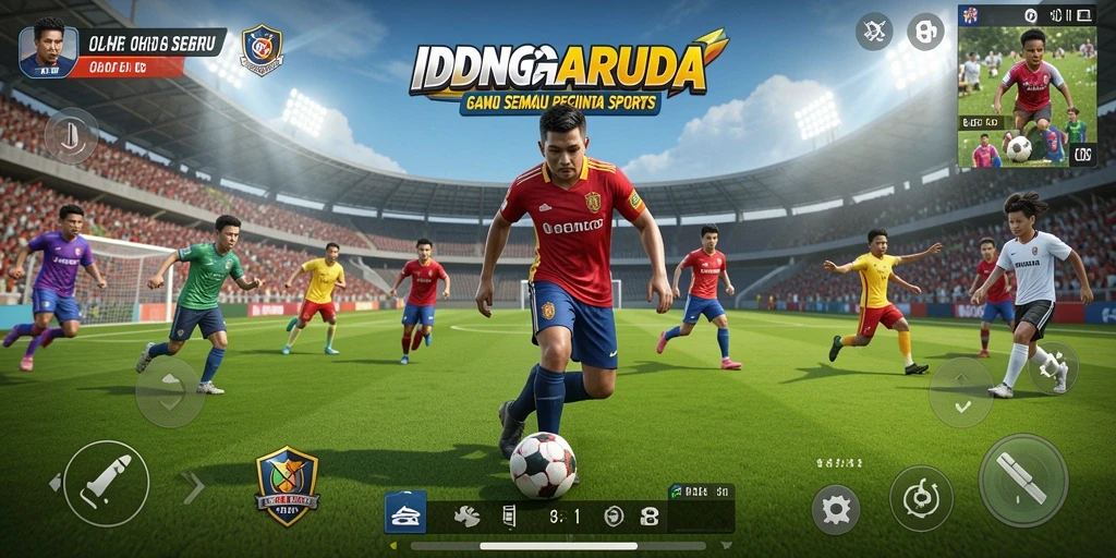 Tampilan gameplay mengesankan dalam IDNGARUDA dengan aksi olahraga yang seru.