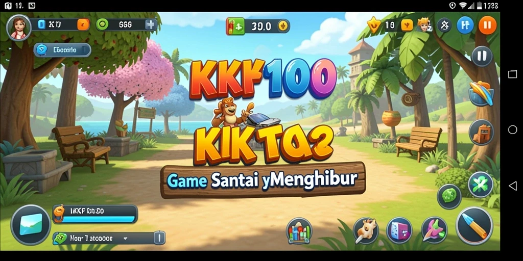 Tampilan gameplay KPK100 yang ceria dan menenangkan.