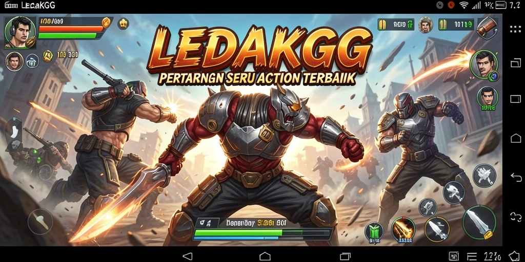 Screenshot menunjukkan aksi pertarungan mendebarkan dalam LEDAKGG.