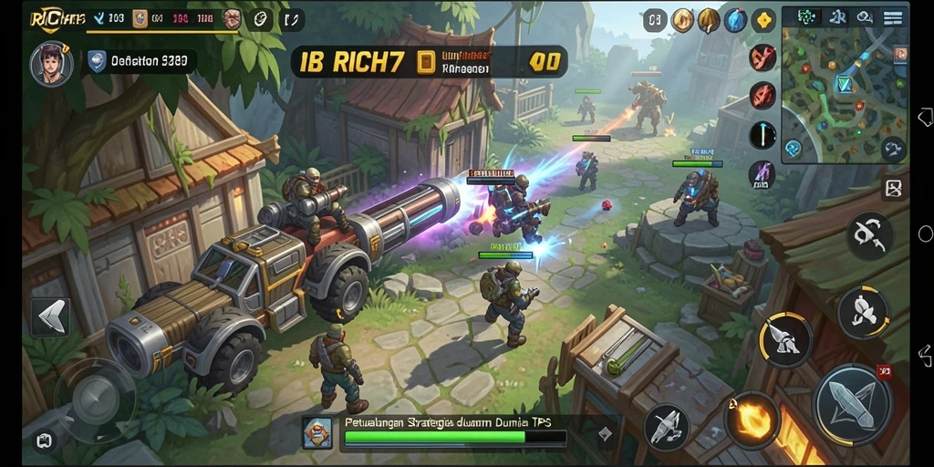 Screenshot RICH7 menampilkan aksi perang yang mendebarkan dalam gameplay TPS.
