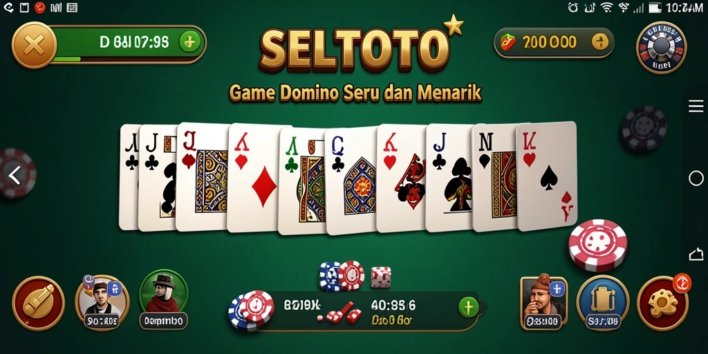 Tampilan gameplay menarik dari SELTOTO yang menghadirkan Domino secara interaktif.