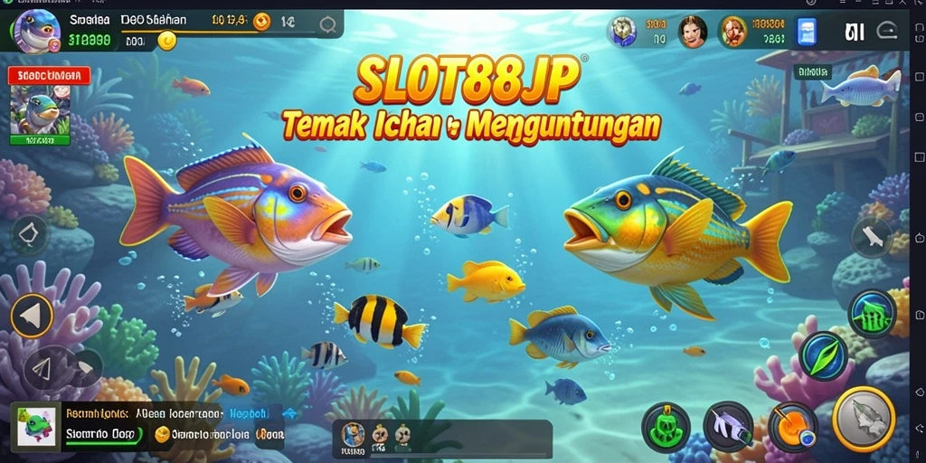 Screenshot permainan SLOT88JP yang menunjukkan aksi Tembak Ikan yang seru.