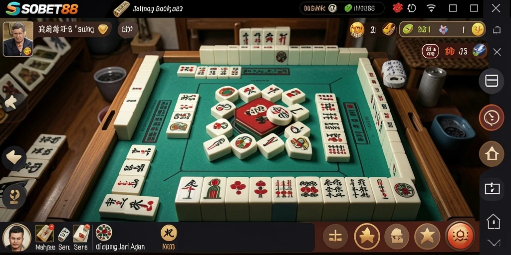 Tampilan gameplay Mahjong yang mendebarkan di SOBET88.